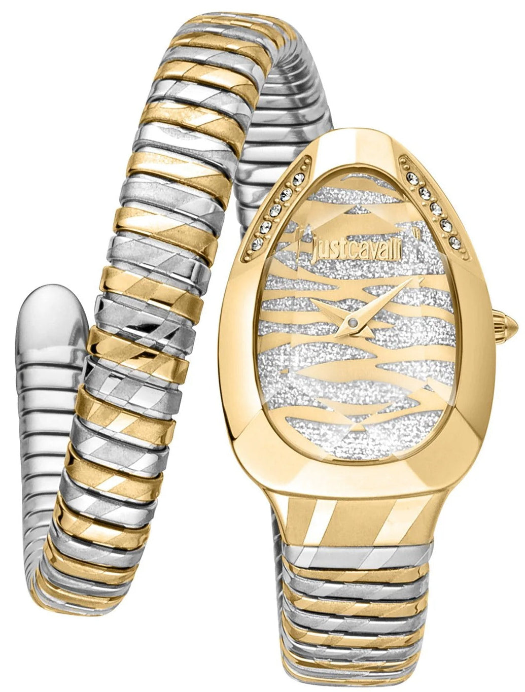 Just Cavalli Taglio Silver Dial Two Tone Steel Strap Watch for Women - JC1L225M0075