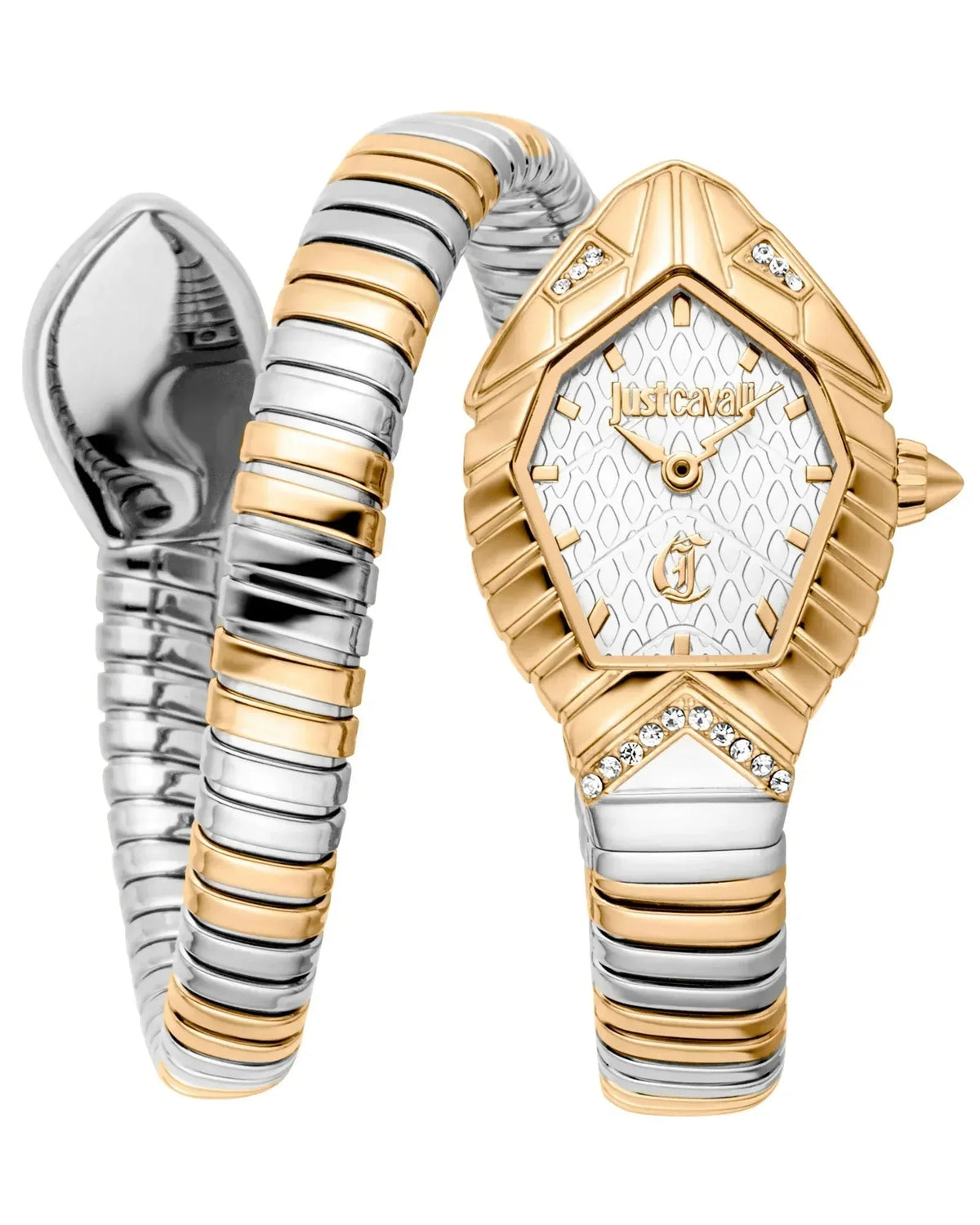 Just Cavalli Speranza Silver Dial Two Tone Steel Strap Watch for Women - JC1L356M0055