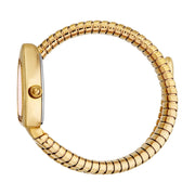 Just Cavalli Lady Snake Red Dial Gold Steel Strap Watch for Women - JC1L249M0025
