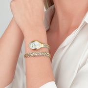 Just Cavalli Novara Mother of Pearl Dial Two Tone Steel Strap Watch for Women - JC1L264M0055