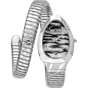 Just Cavalli Glam Evo 8 Black Dial Silver Steel Strap Watch for Women - JC1L225M0025