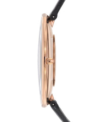 Calvin Klein Full Moon Black Dial Black Leather Strap Watch for Women - K8Y236C1