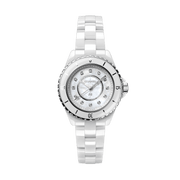 Chanel J12 Quartz Diamonds White Dial White Steel Strap Watch for Women - J12 H3110