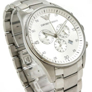 Emporio Armani Sportivo Chronograph Silver Dial Silver Steel Strap Watch For Men - AR5963