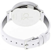 Calvin Klein Equal White Dial White Leather Strap Watch for Women - K3E231L6