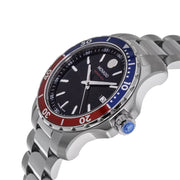 Movado Series 800 Pepsi Black Dial Silver Steel Strap Watch for Men - 2600152