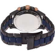 Fossil Nate Chronograph Blue Dial Two Tone Steel Strap Watch for Men - JR1494