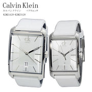 Calvin Klein Window White Dial White Leather Strap Watch for Women - K2M23120