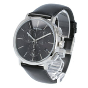 Calvin Klein Posh Black Dial Black Leather Strap Watch for Men - K8Q371C1