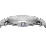 Emporio Armani Gianni T-Bar Quartz Blue Dial Silver Steel Strap Watch For Women - AR11594