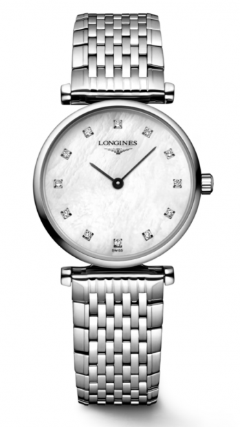 Longines La Grande Classique Diamonds White Dial Silver Steel Strap Watch for Women - L4.209.4.87.6