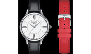 Tissot Bella Ora Round White Dial Black Leather Strap Watch For Women - T103.210.16.018.00