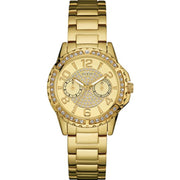 Guess Sassy Analog Quartz Gold Dial Gold Steel Strap Watch For Women - W0705L2
