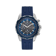 Guess Octane Chronograph Black Dial Blue Rubber Strap Watch For Men - W1047G2