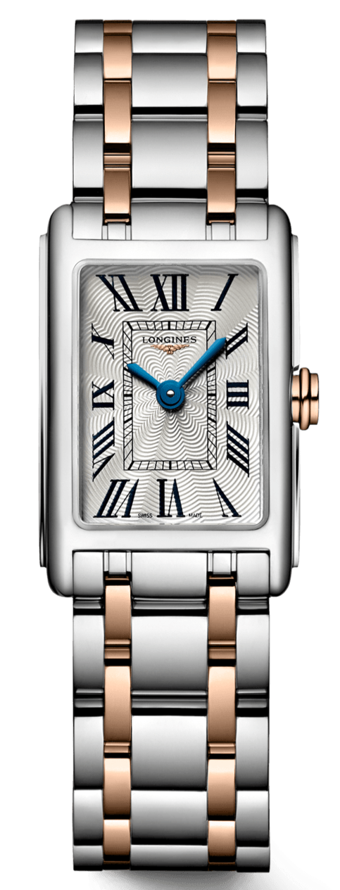 Longines Dolcevita 18K Gold Silver Dial Two Tone Steel Strap Watch for Women - L5.258.5.71.7