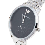 Emporio Armani Classic Quartz Black Dial Silver Steel Strap Watch For Men - AR11161