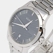 Gucci G Timeless Grey Dial Silver Steel Strap Watch For Men - YA126441