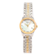 Gucci G Timeless Diamonds Mother of Pearl Dial Two Tone Mesh Bracelet Watch for Women - YA126513