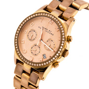 Marc Jacobs Henry Chronograph Rose Gold Dial Rose Gold Steel Strap Watch for Women - MBM3118