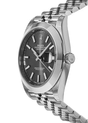 Rolex Datejust 41 Oyster Grey Dial Silver Oystersteel Bracelet Watch for Men - M126300-0008