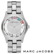Marc Jacobs Henry Skeleton Silver Dial Silver Steel Strap Watch for Women - MBM3262