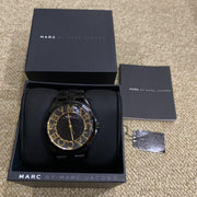 Marc Jacobs Henry Transparent Black Dial Black Steel Strap Watch for Women - MBM3255