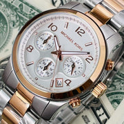 Michael Kors Runway Silver Dial Two Tone Steel Strap Watch for Women - MK5315