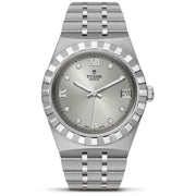 Tudor Royal Day Date Diamonds Automatic Silver Dial Silver Steel Strap Watch for Men - M28600-0002