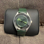 Marc Jacobs Tether Transparent Green Dial Green Leather Strap Watch for Women - MBM1378