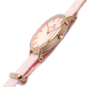 Daniel Wellington Petite Mother of Pearl Pink Dial Pink Nylon Strap Watch For Women - DW00100512