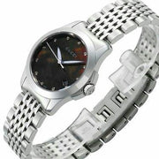 Gucci G Timeless Diamonds Mother of Pearl Black Dial Silver Steel Strap Watch For Women - YA126505