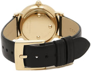 Marc Jacobs Roxy White Dial Black Leather Strap Watch for Women - MJ1537