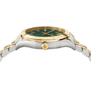 Versace Hellenium Green Dial Two Tone Steel Strap Watch for Men - VEVK00620