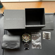 Marc Jacobs Rock Chronograph Black Dial Black Steel Strap Watch for Men - MBM5026