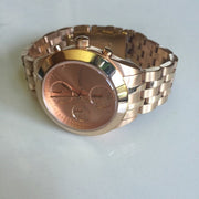 Marc Jacobs Peeker Chronograph Rose Gold Dial Rose Gold Steel Strap Watch for Women - MBM3394