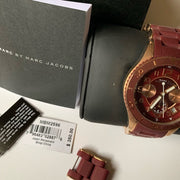 Marc Jacobs Rock Chronograph Red Dial Red Silicone Strap Watch for Women - MBM2596
