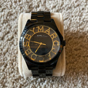 Marc Jacobs Henry Transparent Black Dial Black Steel Strap Watch for Women - MBM3255