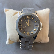 Marc Jacobs Pelly Grey Dial Grey Silicone Strap Watch for Women - MBM2537