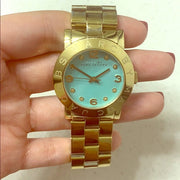 Marc Jacobs Amy Blue Dial Gold Steel Strap Watch for Women - MBM3301