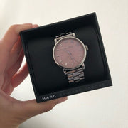 Marc Jacobs Baker Pink Dial Silver Steel Strap Watch for Women - MBM3283