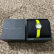 Marc Jacobs Henry White Dial Neon Yellow Rubber Strap Watch for Women - MBM1235