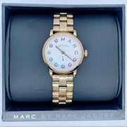 Marc Jacobs Baker White Dial Gold Steel Strap Watch for Women - MBM3440
