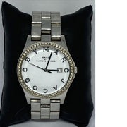 Marc Jacobs Henry Diamonds White Dial Silver Steel Strap Watch for Women - MBM3044