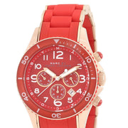 Marc Jacobs Rock Chronograph Red Dial Red Silicone Strap Watch for Women - MBM2577
