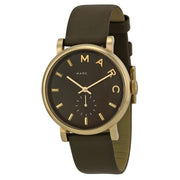 Marc Jacobs Baker Olive Green Dial Olive Green Leather Strap Watch for Women - MBM1328