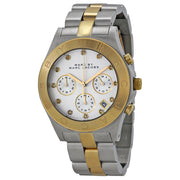 Marc Jacobs Blade Chronograph Silver Dial Two Tone Steel Strap Watch for Women - MBM3177