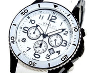 Marc Jacobs Rock Chronograph White Dial White Silicone Strap Watch for Women - MBM2574