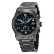 Marc Jacobs Larry Chronograph Black Dial Grey Steel Strap Watch for Men - MBM5051