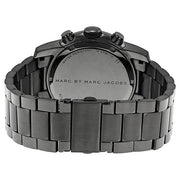 Marc Jacobs Larry Chronograph Black Dial Gunmetal Grey Steel Strap Watch for Men - MBM5031