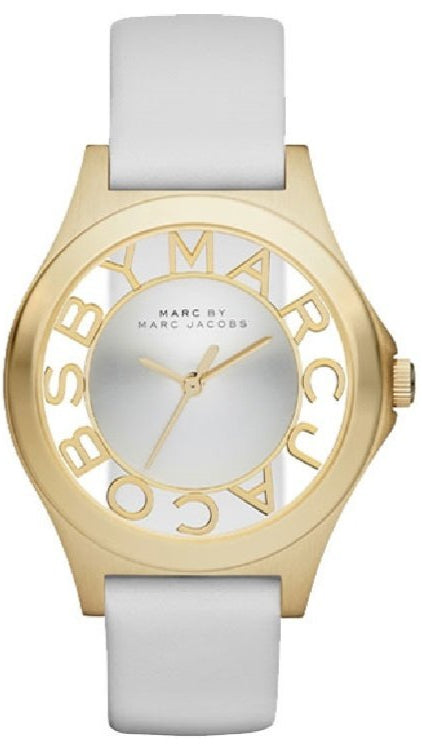 Marc Jacobs Henry Skeleton White Dial White Leather Strap Watch for Women - MBM1339